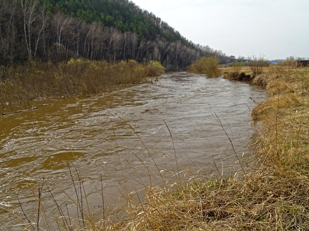 Река Кача половодье за Дрокинской горой