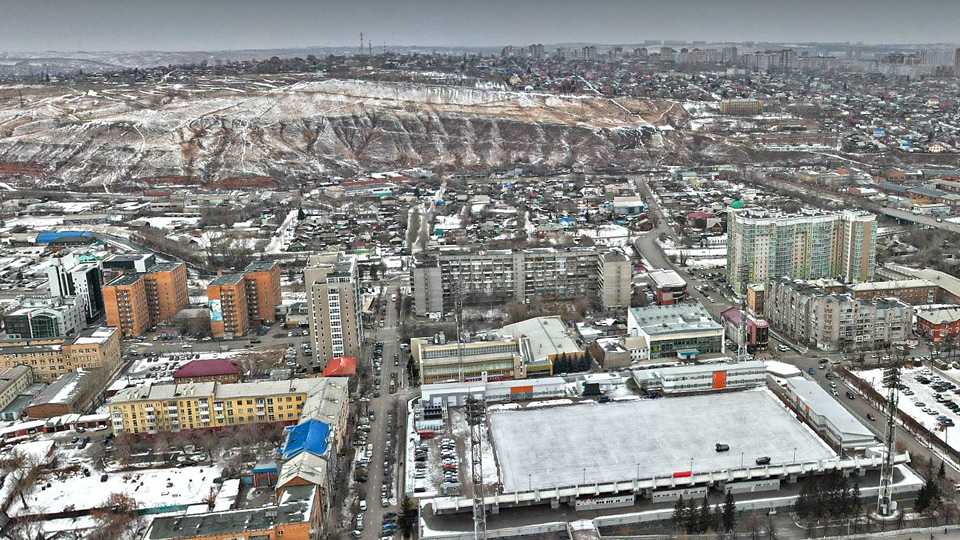 Территория Качи под Караульной горой в Красноярске - застройка