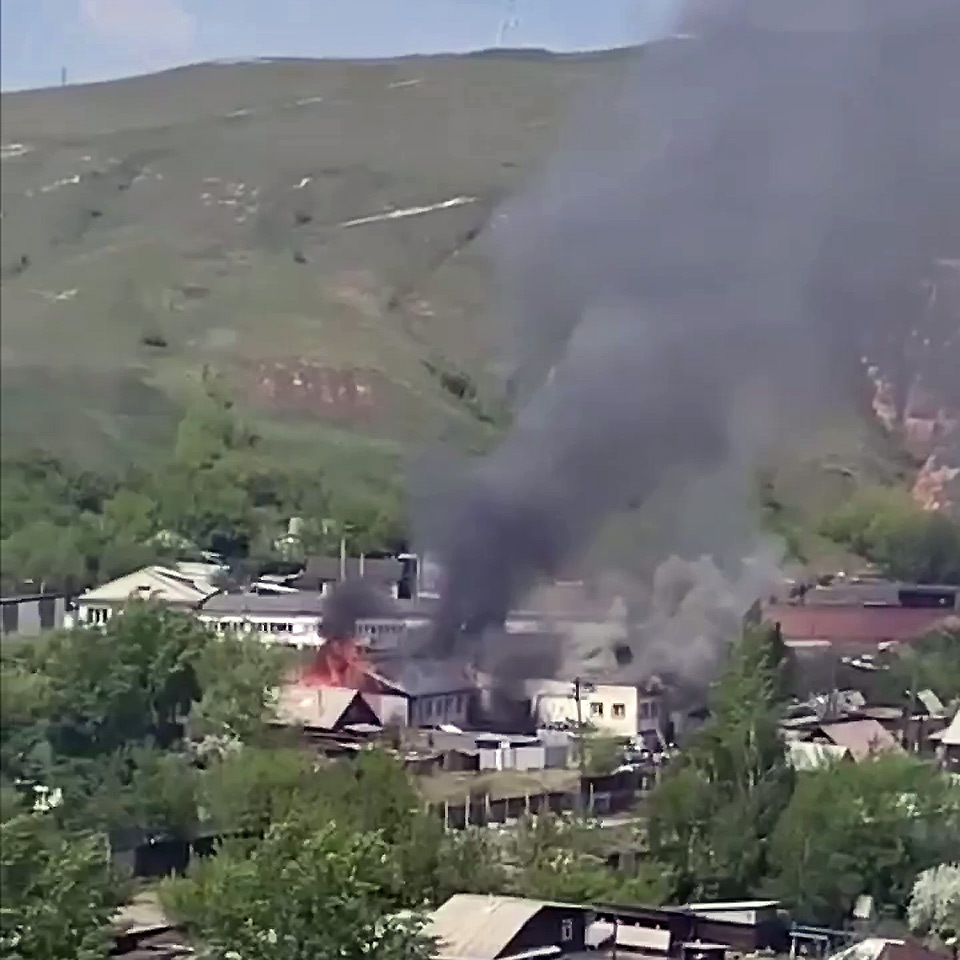 Пожар на Каче в Красноярске