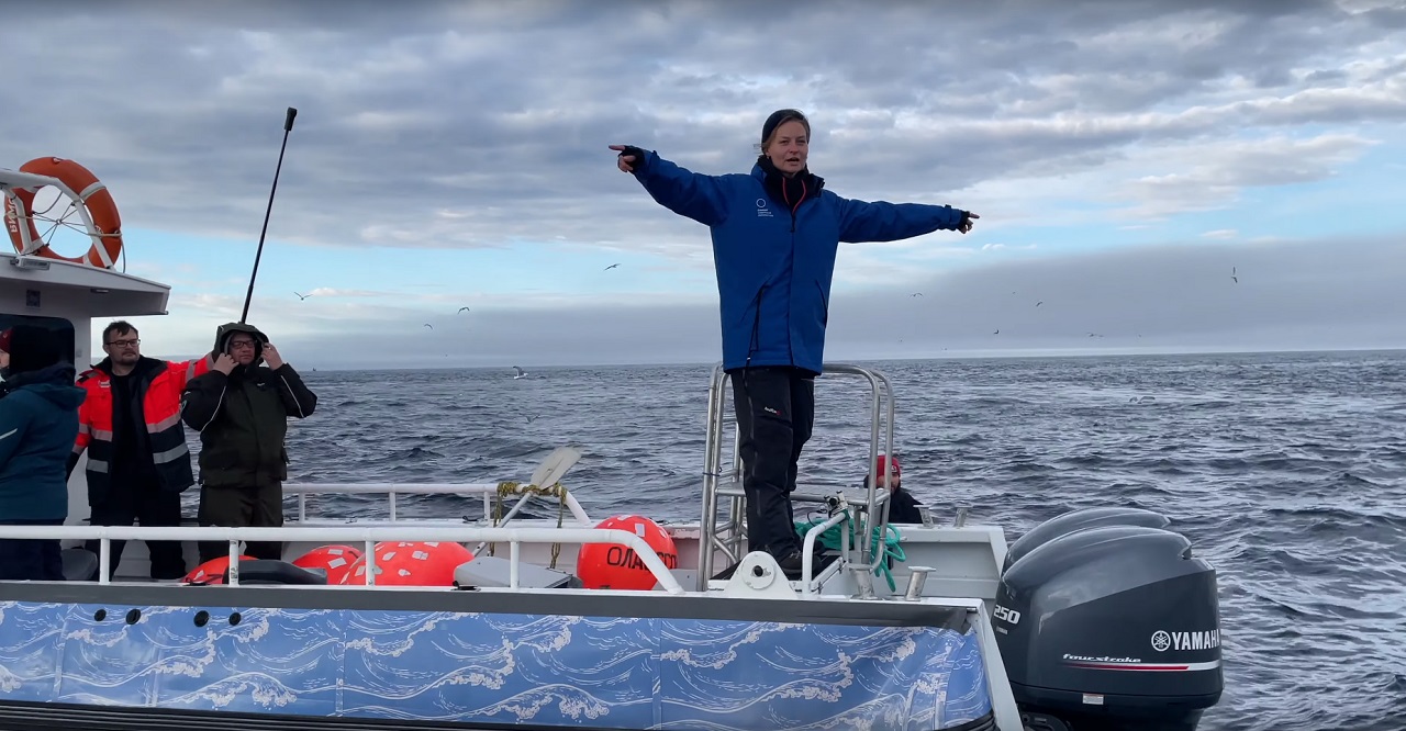 ученые спасают кита в море