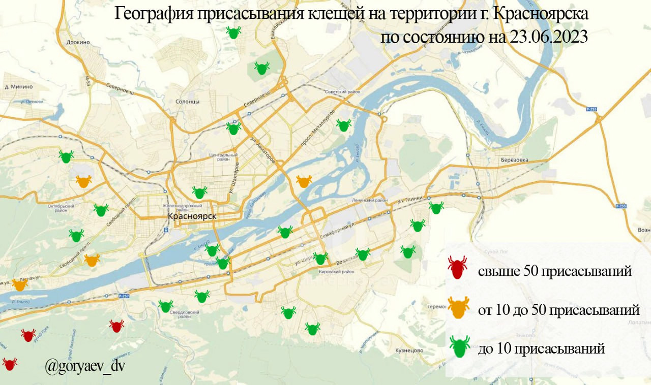 Карта клещевой активности в россии