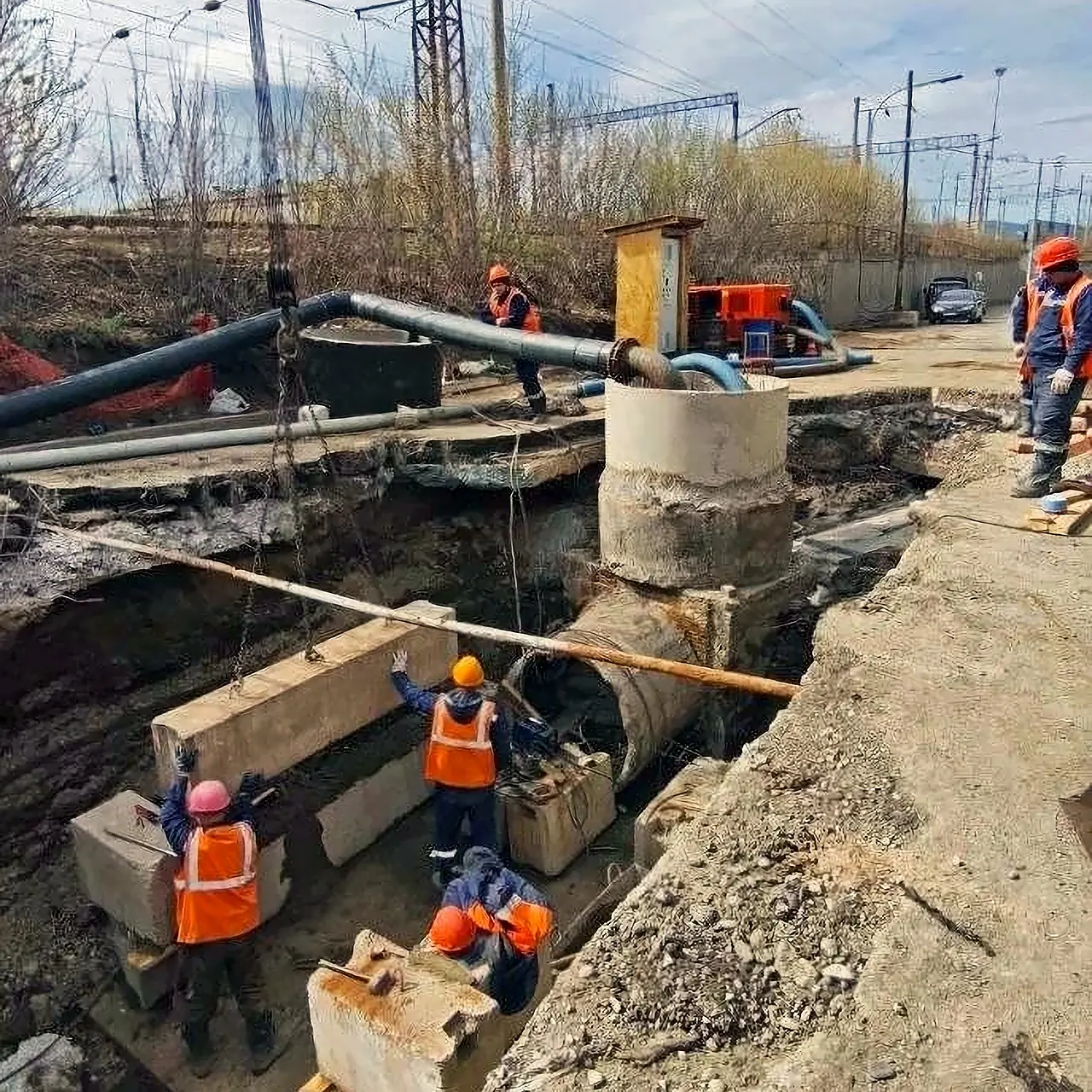 Старый коллектор убирают