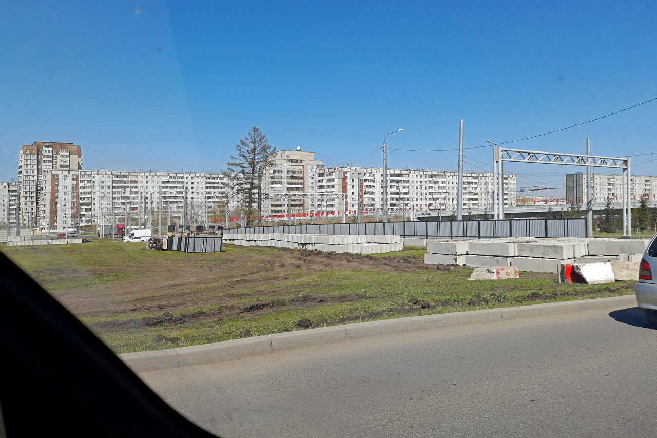 Огораживание ул. Копылова для строительства метро в Красноярске