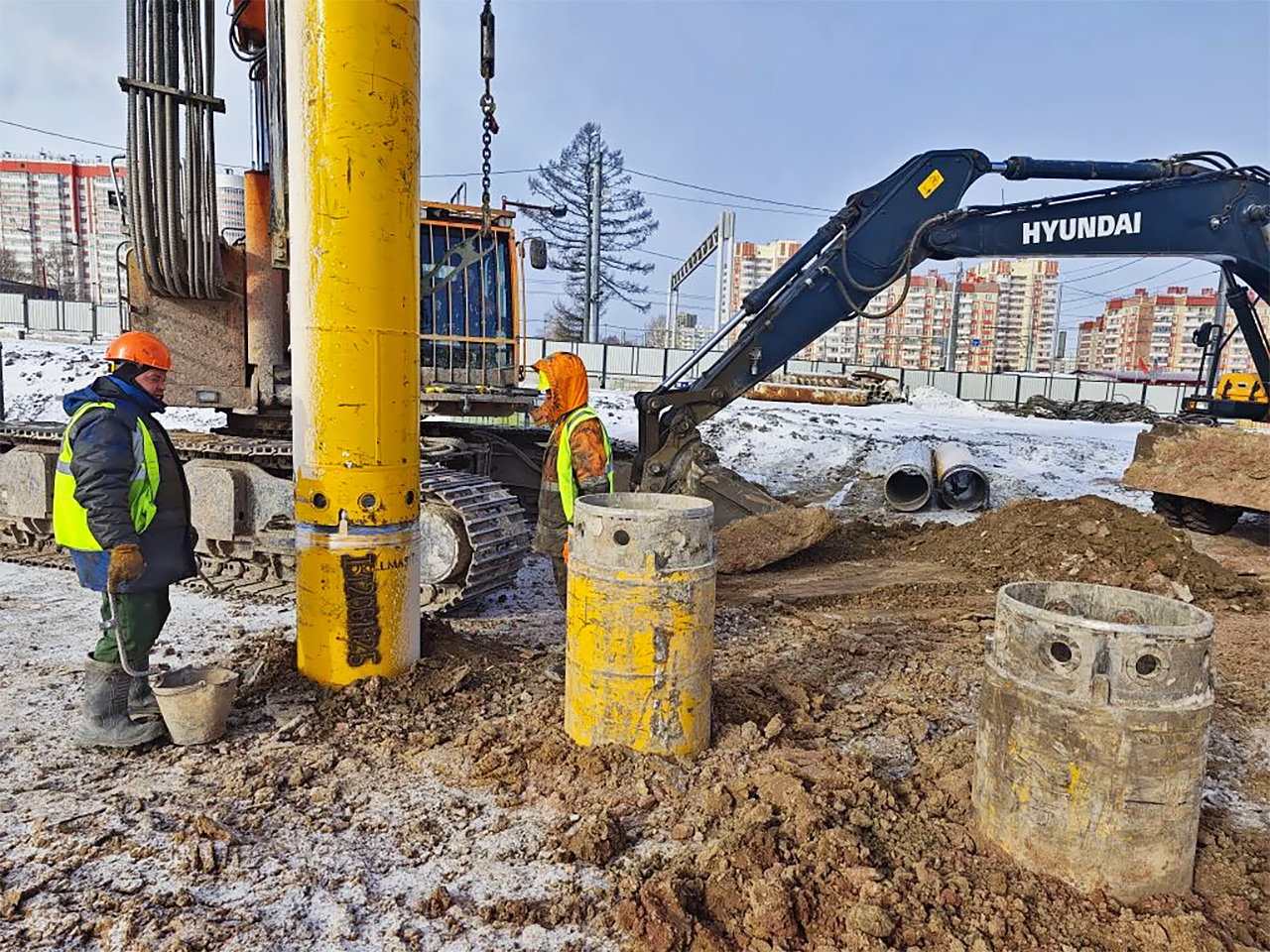 Обустройство скважин для котлована