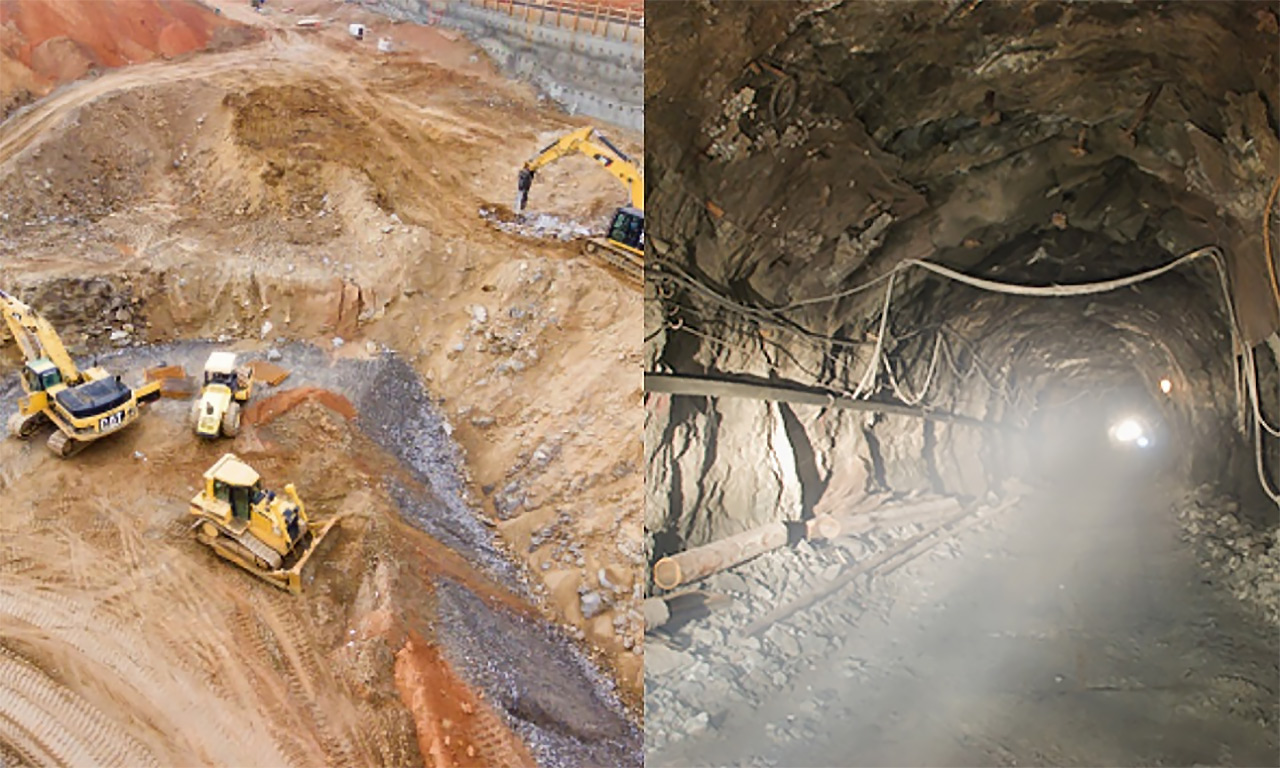 Добыча золота, карьер и рудник