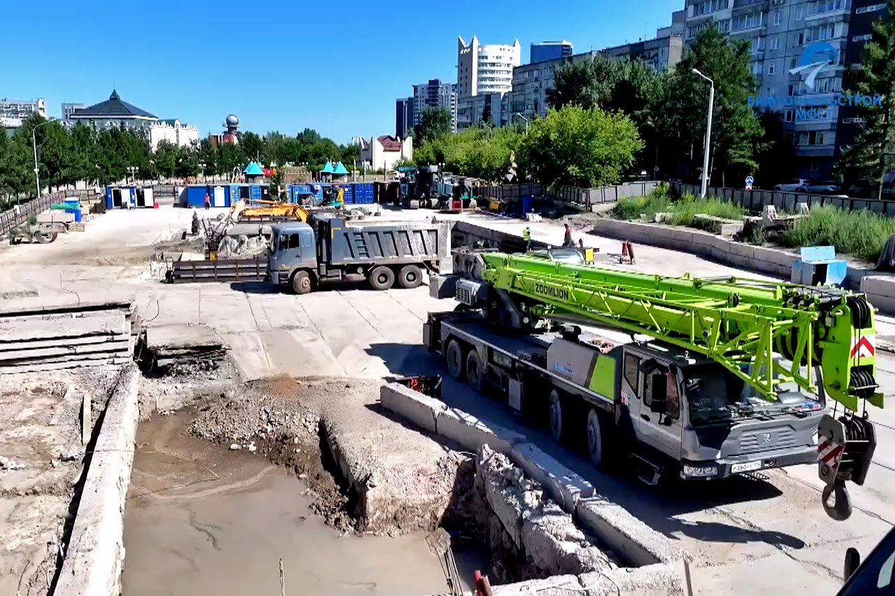 Строительная площадка Красноярского метро на ул. Коституции СССР