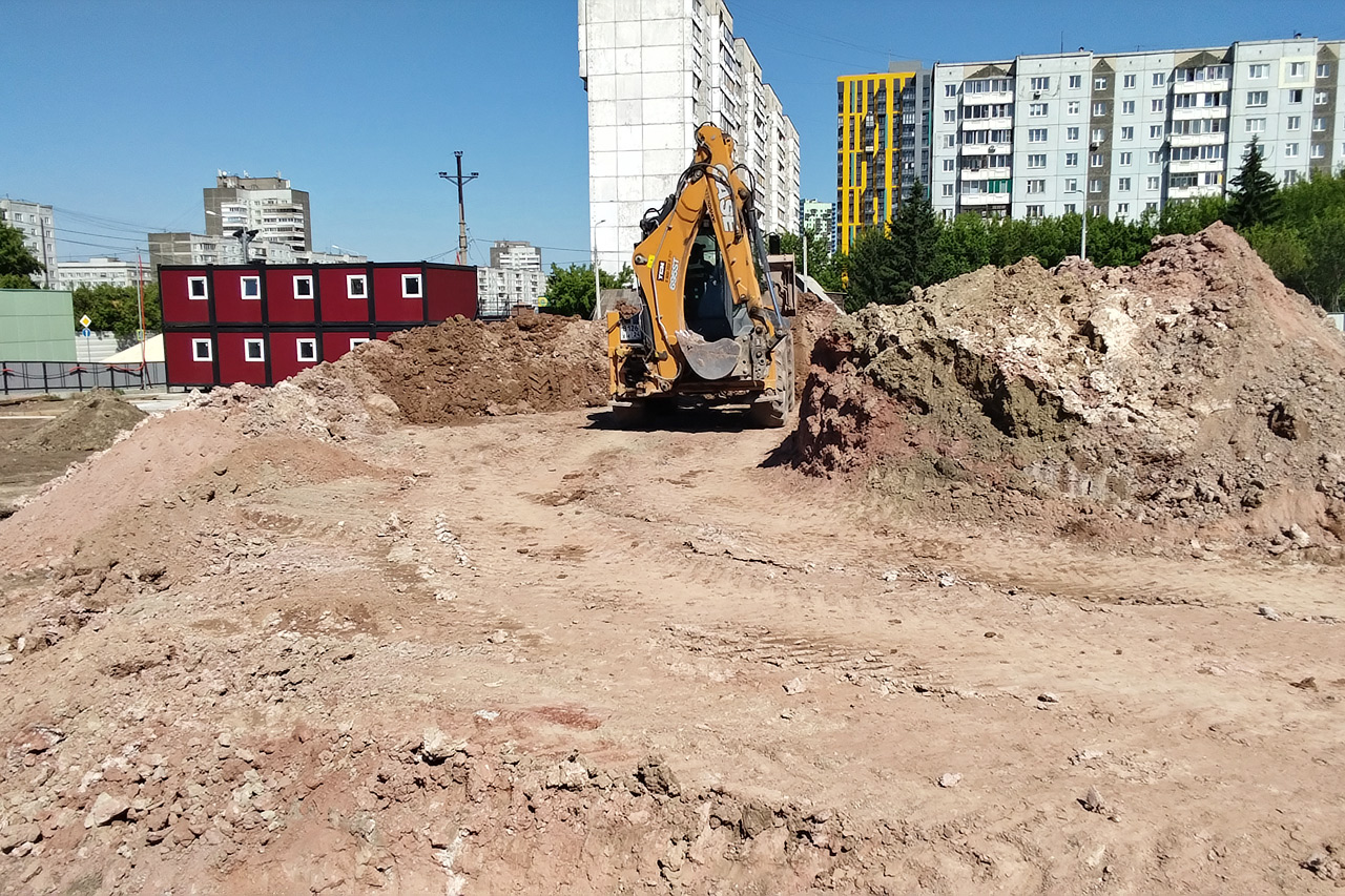 стройплощадка метротрамвая на ул. Копылова в Красноярске