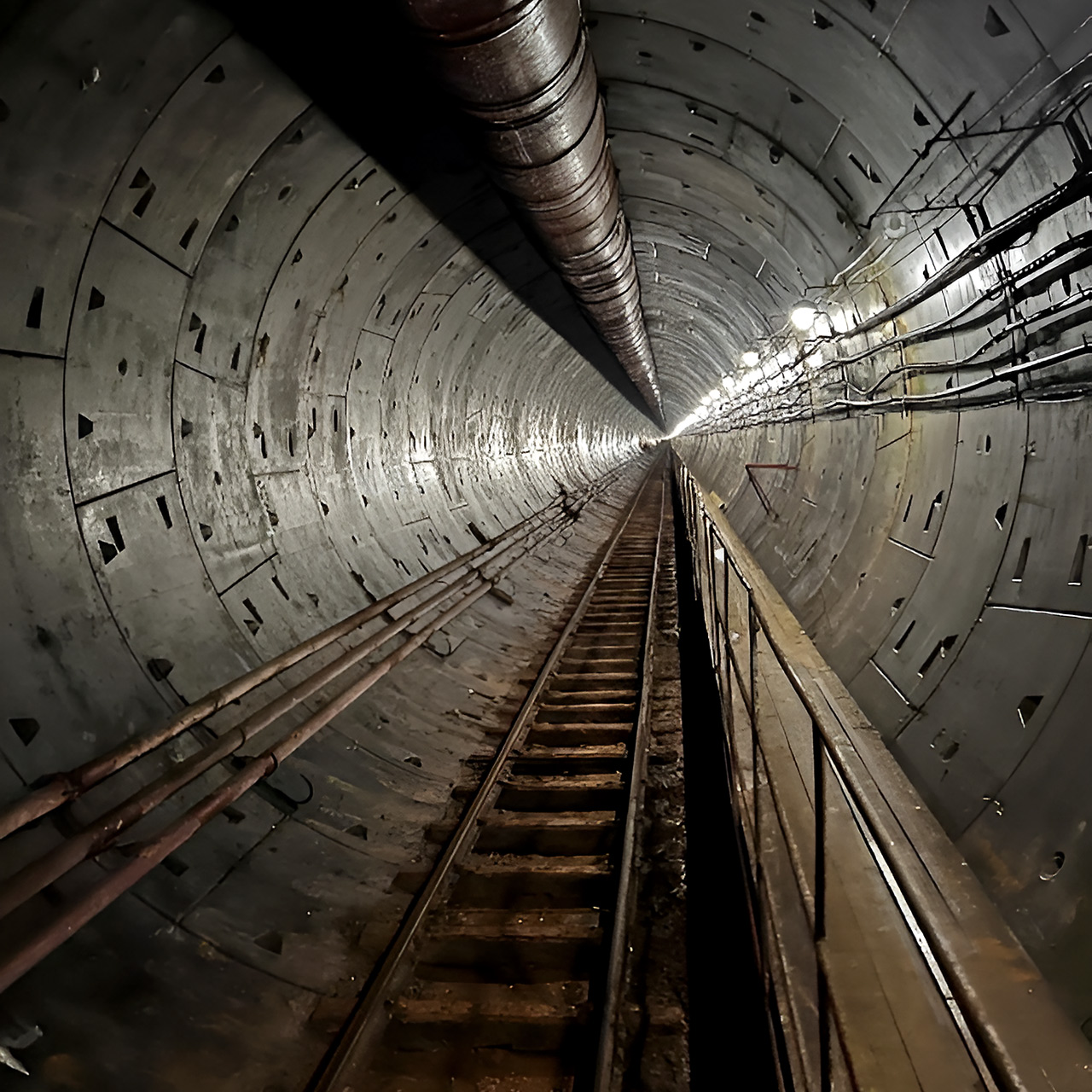 Старый правый  тоннель метро Красноярска