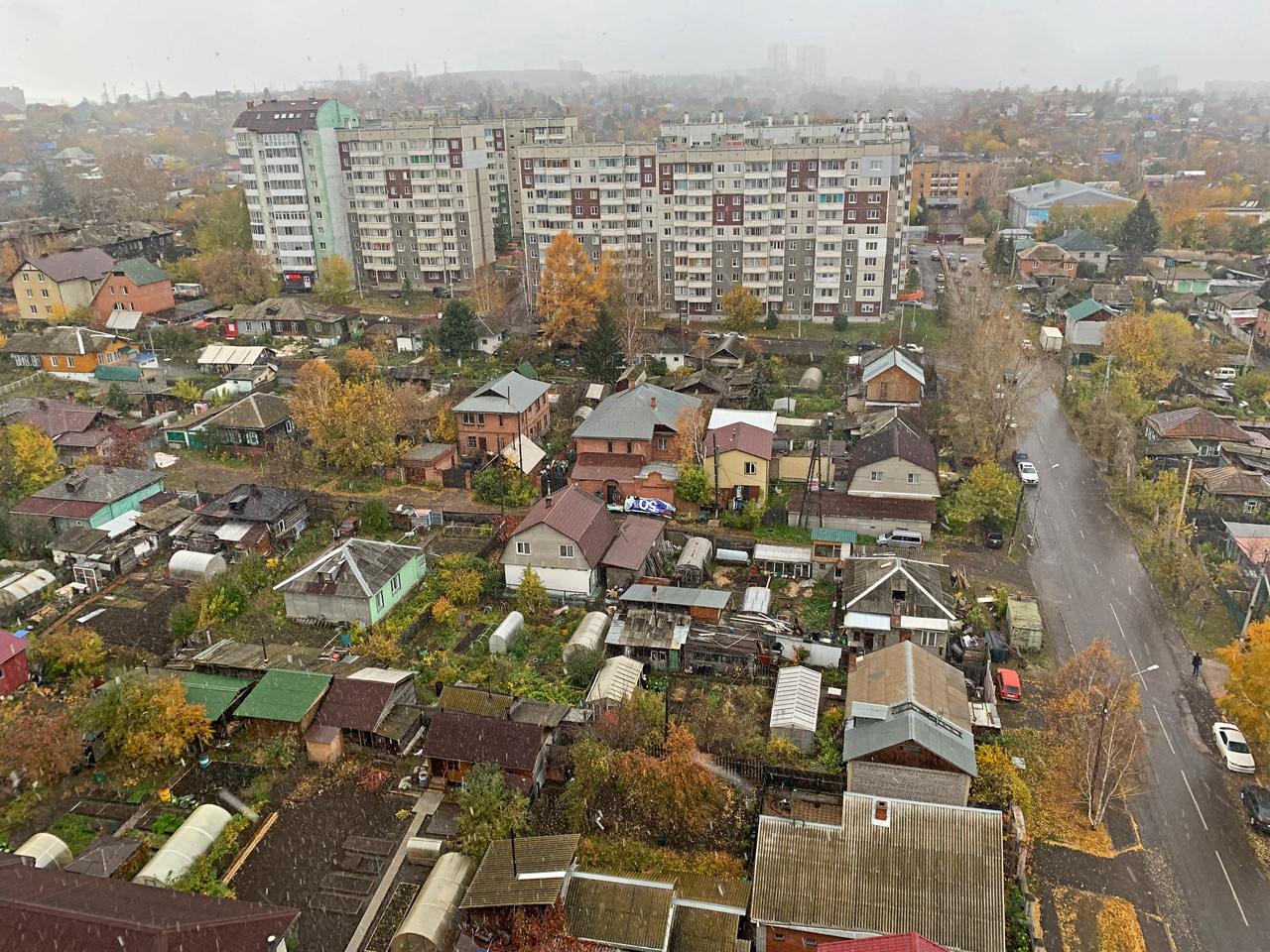 Первый снег в Красноярске