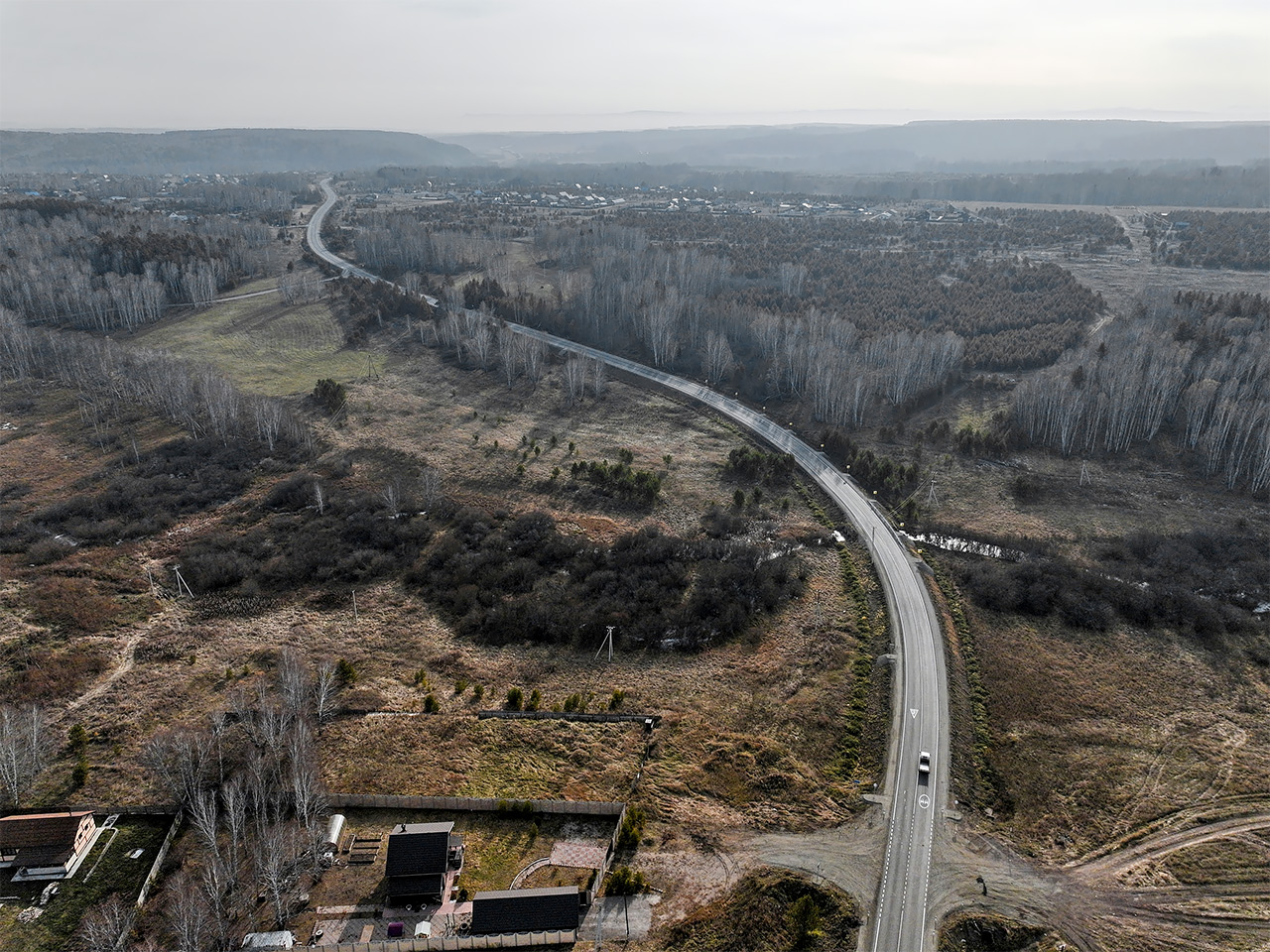Дорога на Никольское вид с высоты