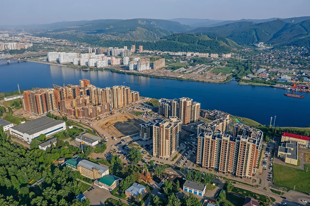 Новый Академгородок Красноярска вид с высоты