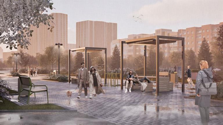 Парк новые беседки