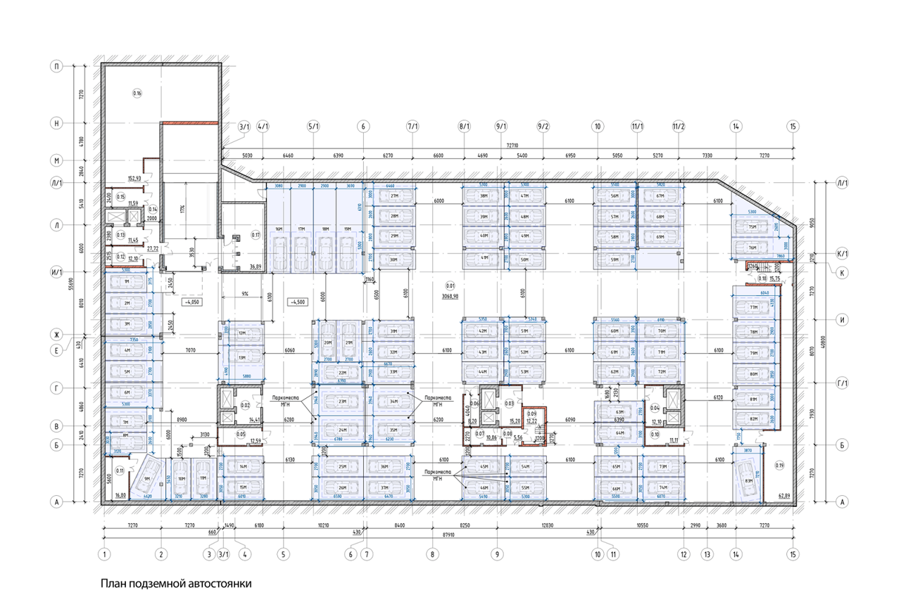 план подземной парковки