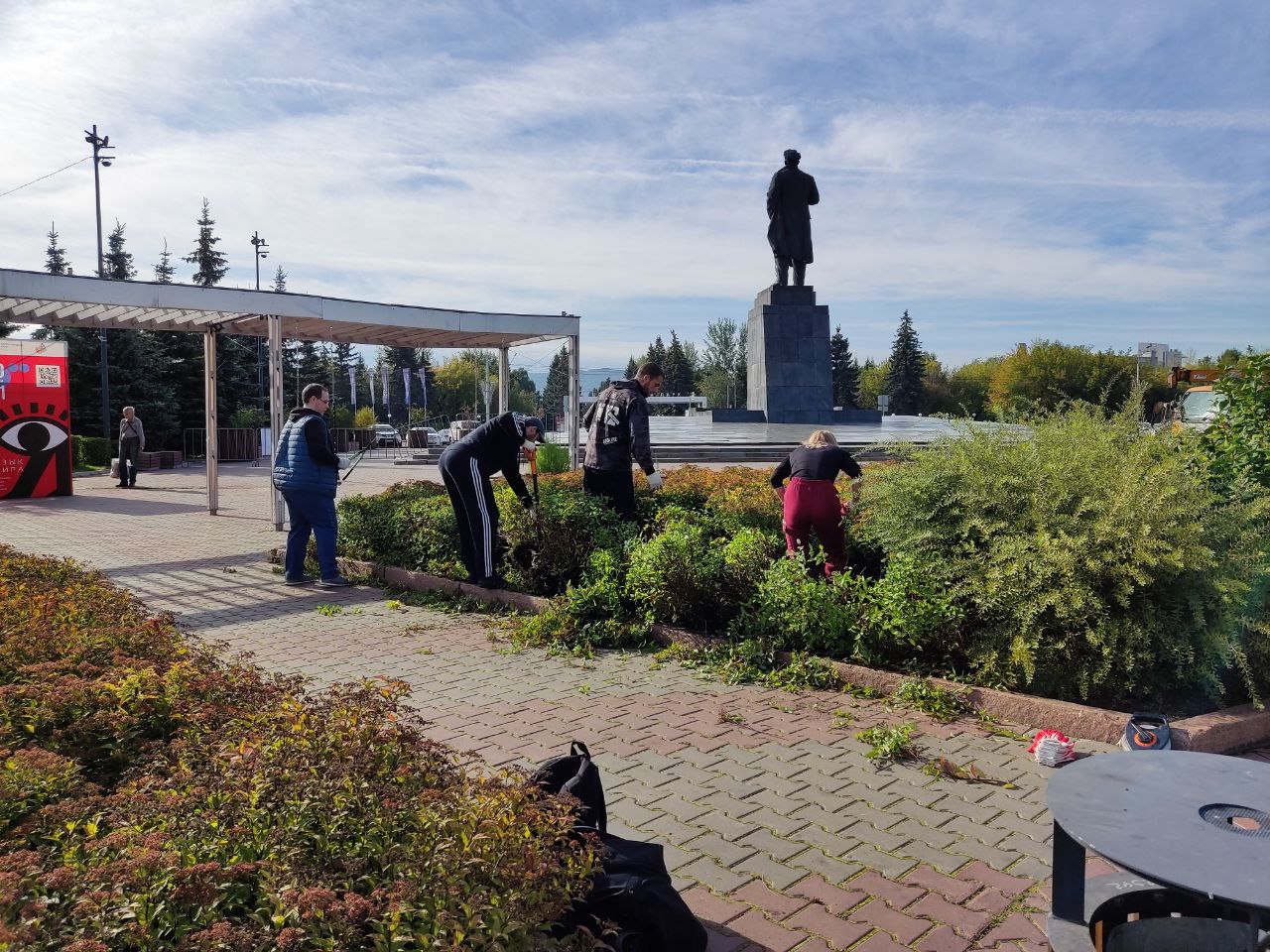 В Красноярске перекрыли площадь Революции под строительство метро