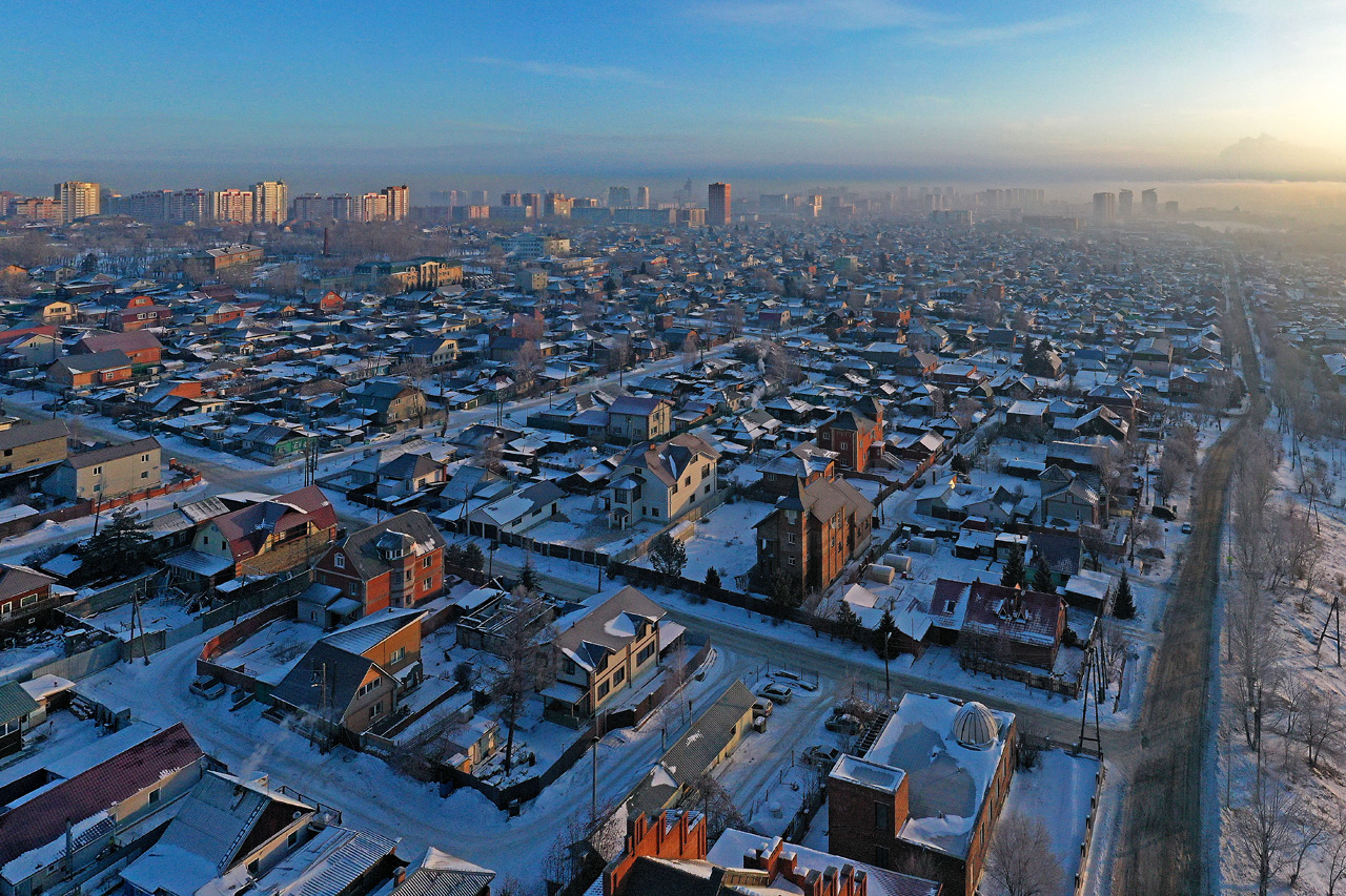 Вид на Покровку сверху - Красноярск зима