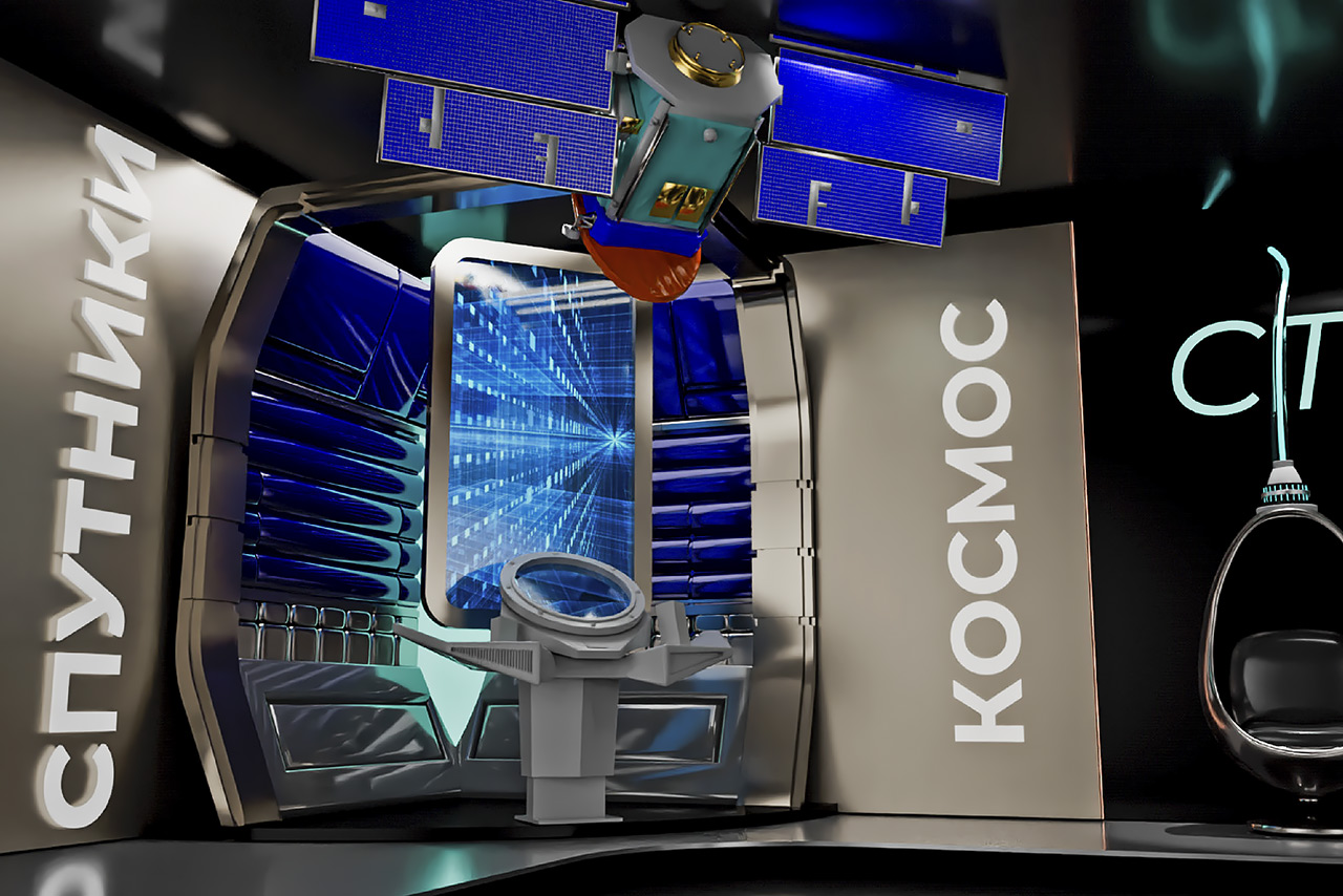 Национальный центр Россия в Красноярске - постоянная экспозиция спутники