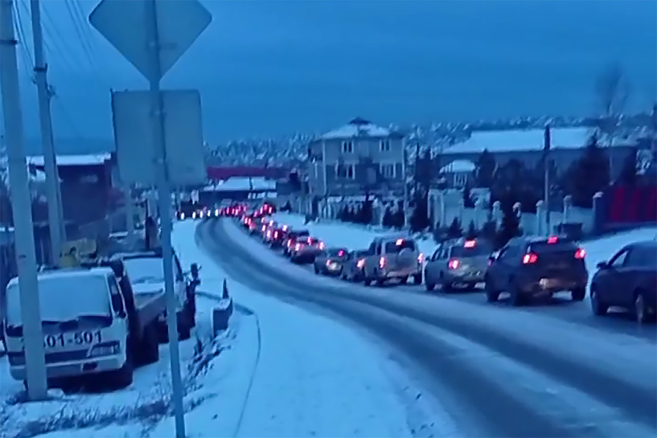 Пробка из Солонцов в сторону Красноярска