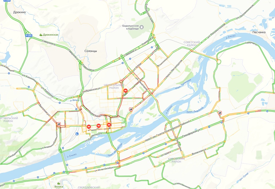 пробки в красноярске