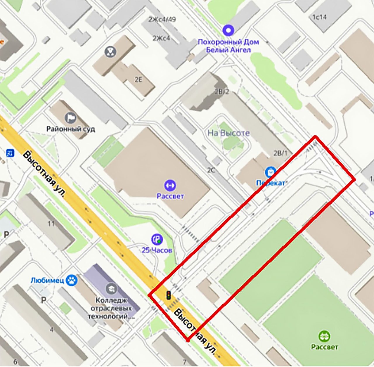 карта стройплощадки метро на Высотной