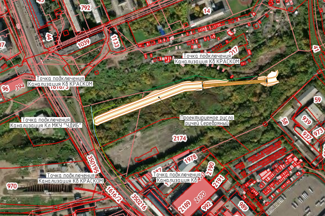 Ручей Серебряный на территории электродепо планируется спрямить и заключить в искусственное русло