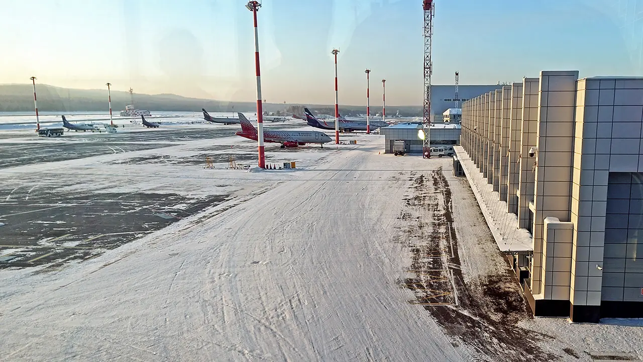 Зима в Международном аэропорту Красноярск