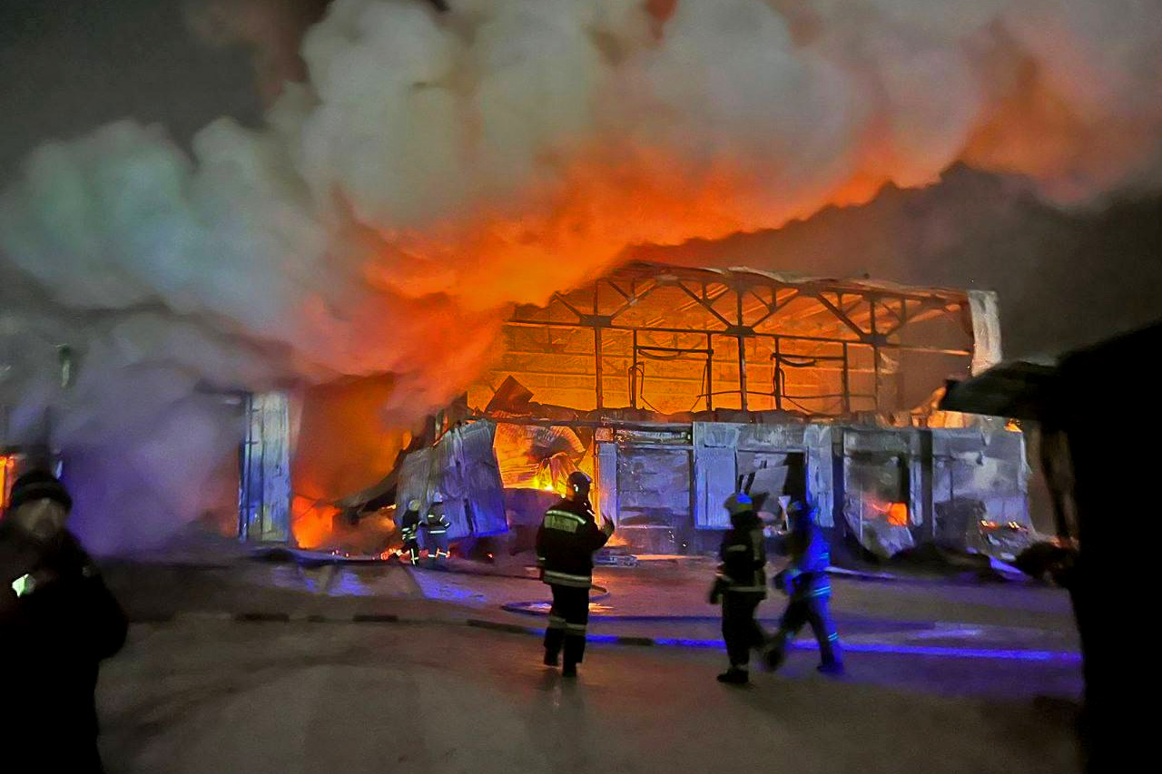 Сгоревший склад н апограничников в Красноярске