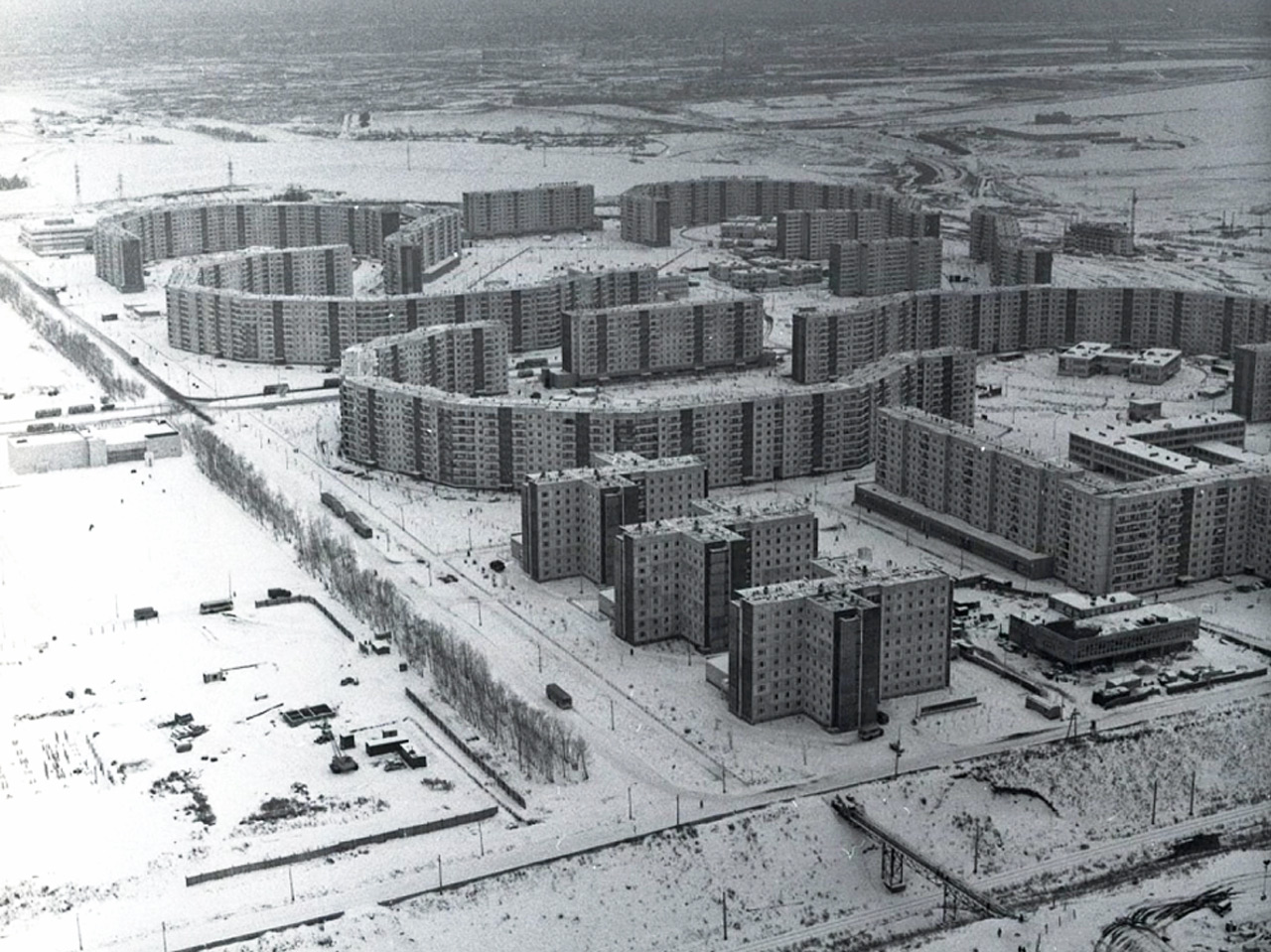 Красноярский Солнечный историческое фото сверху