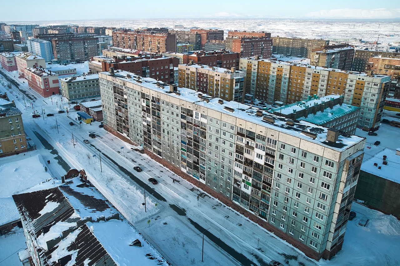 многоэтажки в Норильске, Норильск зимой