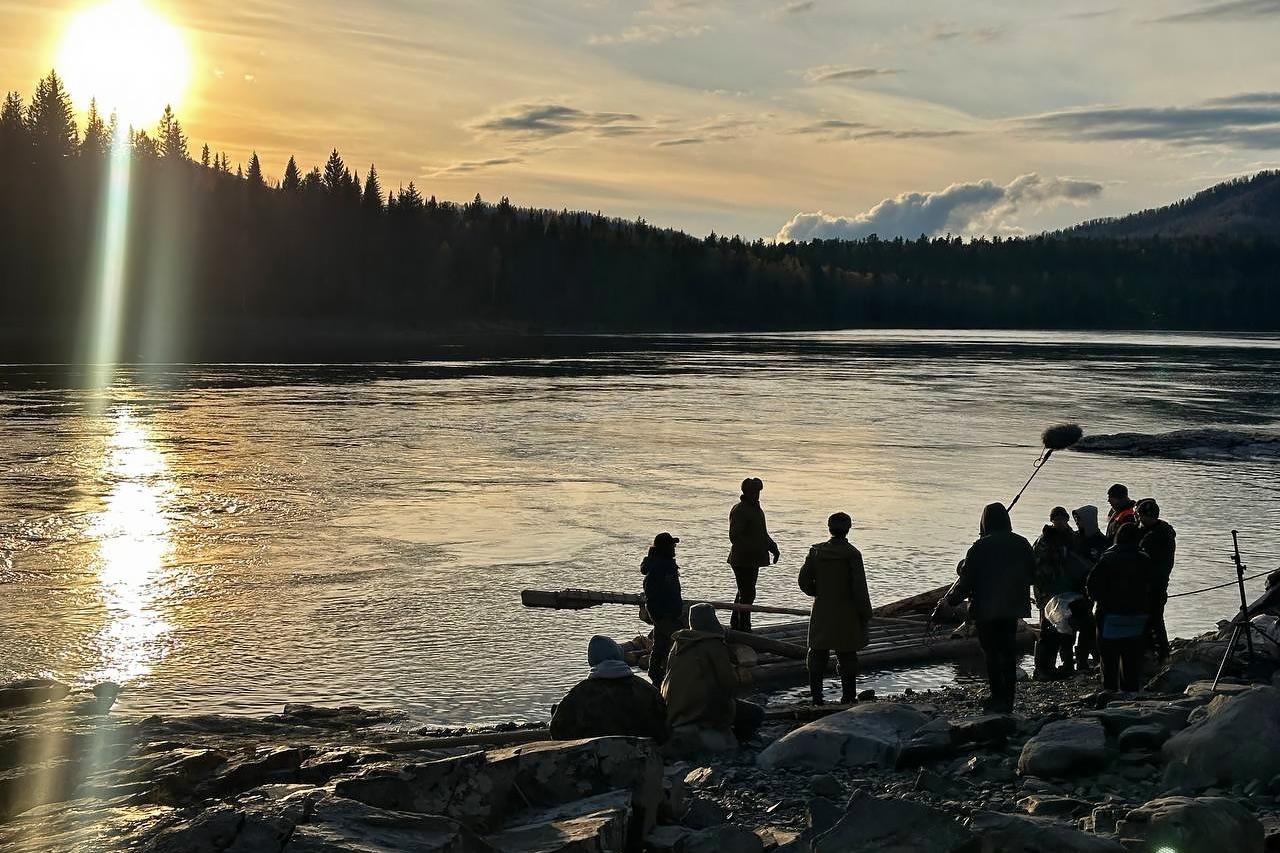 Съемки фильма Трое на реке 