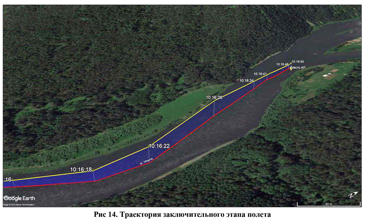 Схема последнего полета вертолета Гольдмана