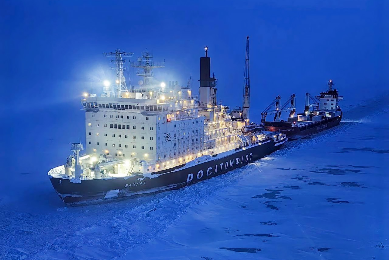 Проводка атомным ледоколом в Енисейском заливе