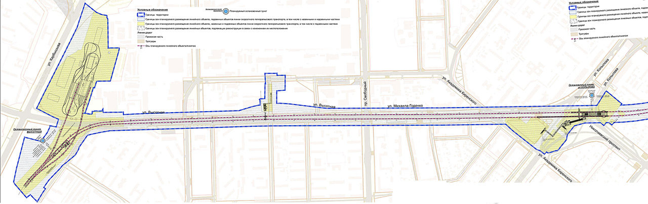 схема перегона на станции метро Высотная