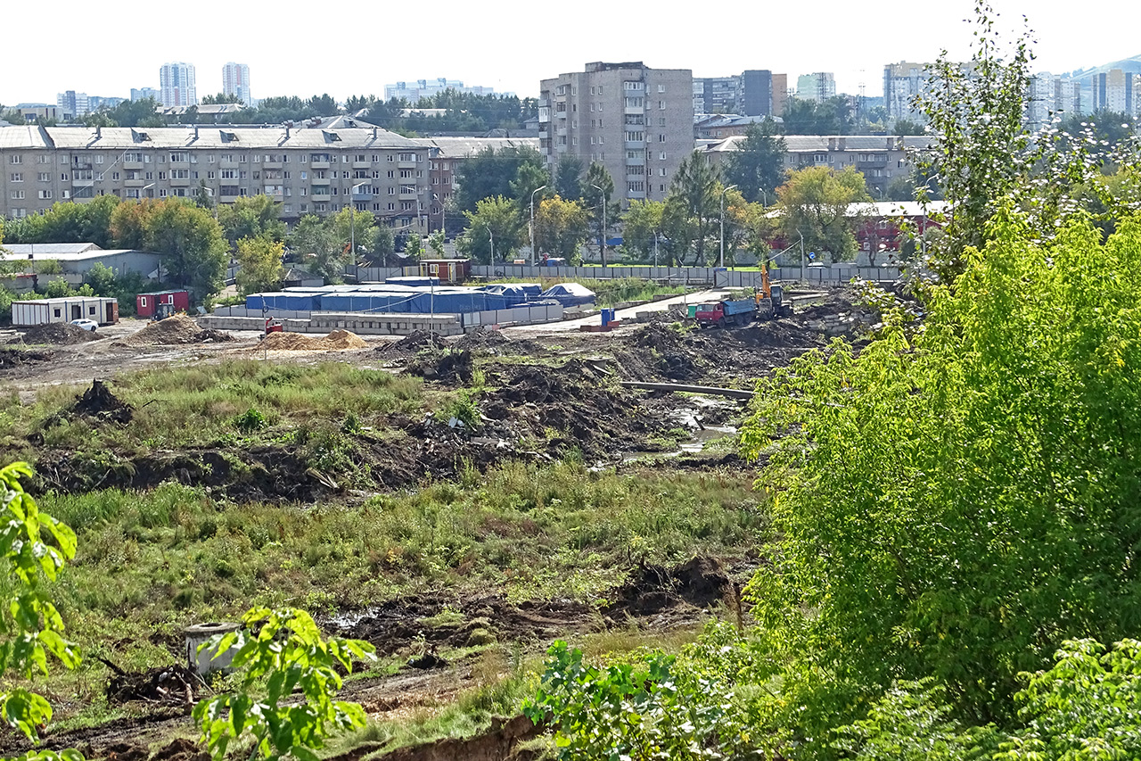 Стройка депо в Красноярске в руч. Серебряный