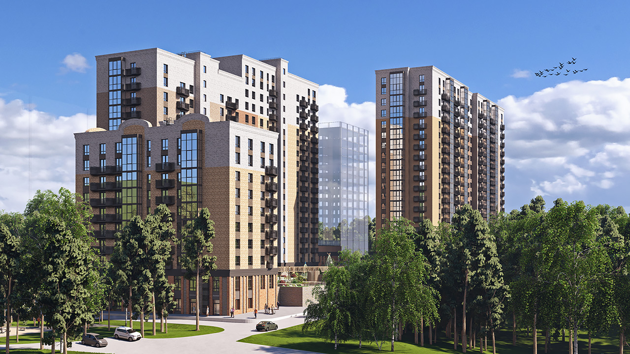 Вита-Парк в Красноярске - вид на корпуса