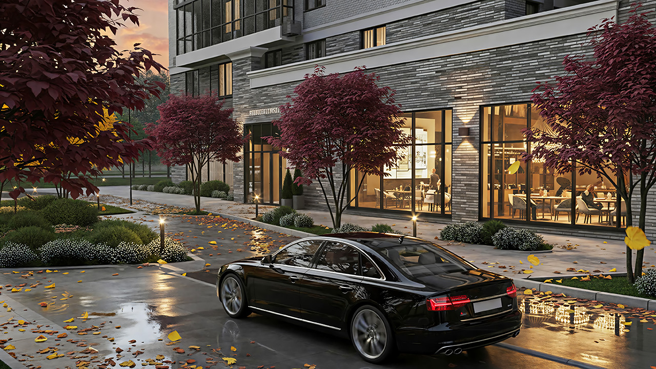 ЖК Вверх на Взлетке Красноярска, вид снаружи